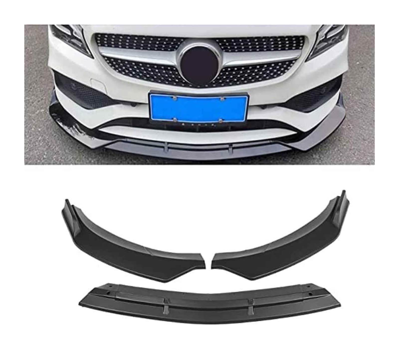 Frontspoiler Lippe Für B&enz CLA-Klasse W117 2016–2020 Frontstoßstangenlippe Kinnspoiler Kohlefaser-Look Frontdiffusor Diffusor Normal-C Mattschwarz(CMatteBlack) von QMTVFSRH