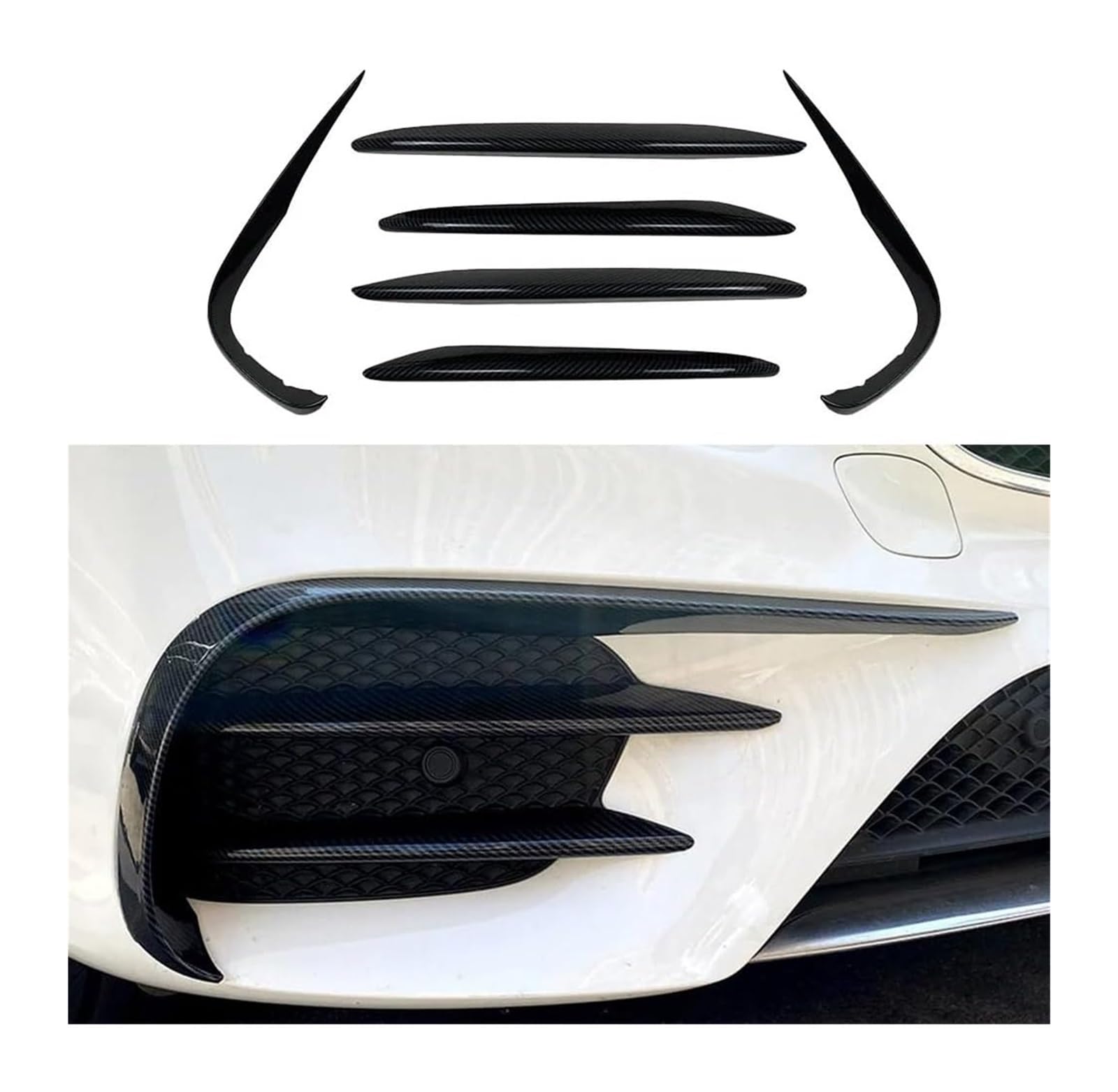 Frontspoiler Lippe Für B&enz E-Klasse W213 2016–20 E200/260/300 Auto-Frontstoßstangen-Lippensplitter Nebelscheinwerferverkleidung Ersatz-Autoteil Frontspoiler(Carbon Look Set) von QMTVFSRH