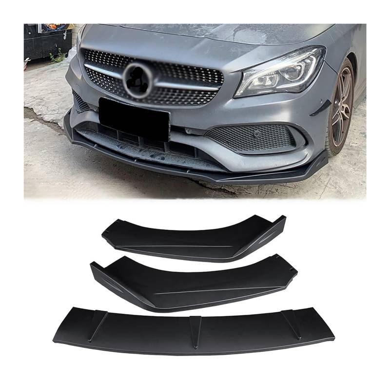 Frontspoiler Lippe Für B&enz Klasse CLA200 CLA250 2013–2022 Frontstoßstange Lippe Kinnspoiler Carbon Look Frontdiffusor Diffusor Normal-B-Mattschwarz(B-matteblack) von QMTVFSRH