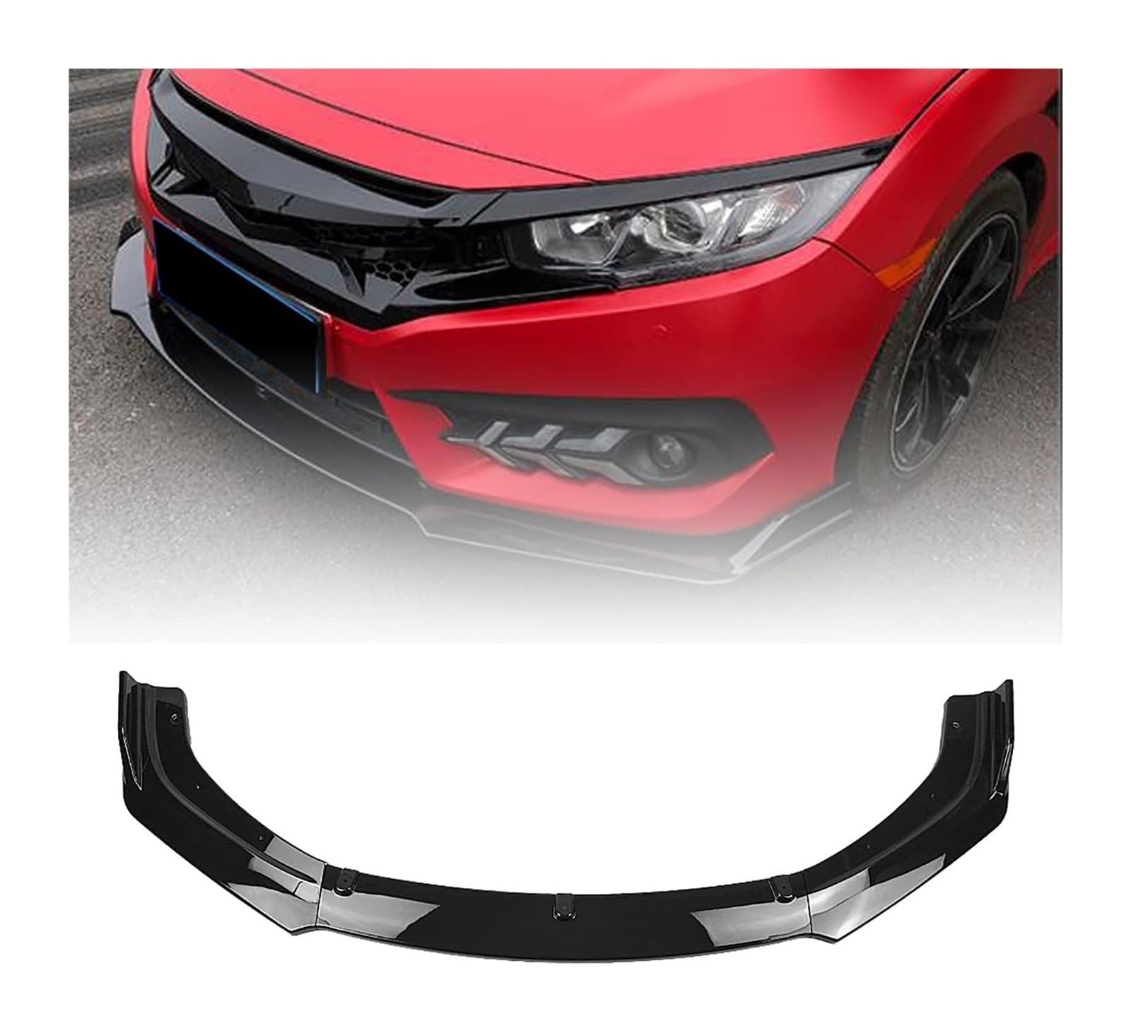 Frontspoiler Lippe Für Civic 2016-2018 Frontschürze Lippe Kinn Spoiler Carbon Look Front Diffusor Diffusor Auto Front Spoiler von QMTVFSRH