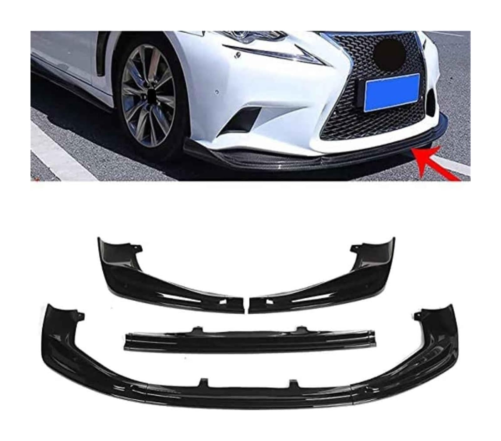 Frontspoiler Lippe Für IS250 IS350 IS300 F-Sport 2014 2015 2016 Frontschürze Lippe Kinn Spoiler Carbon Look Front Diffusor Diffusor von QMTVFSRH