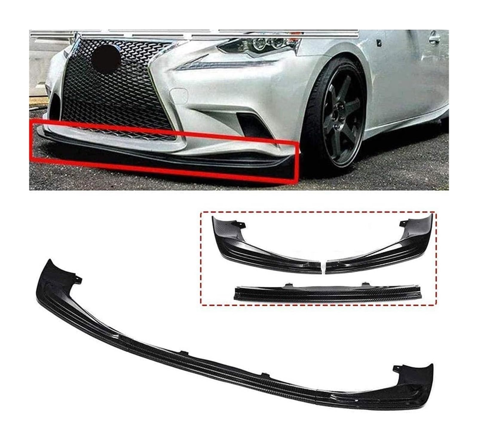 Frontspoiler Lippe Für Is250/350/200 T/300 AWD F-Sport 2014-2016 Frontschürze Lippe Kinn Spoiler Carbon Look Front Diffusor Diffusor von QMTVFSRH