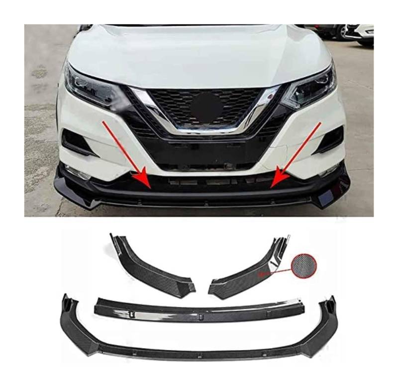 Frontspoiler Lippe Für Qashqai 2017-2020 Frontschürze Lippe Kinnspoiler Carbon Look Frontdiffusor Diffusor Normal-C Mattschwarz(ACarbonFiber) von QMTVFSRH