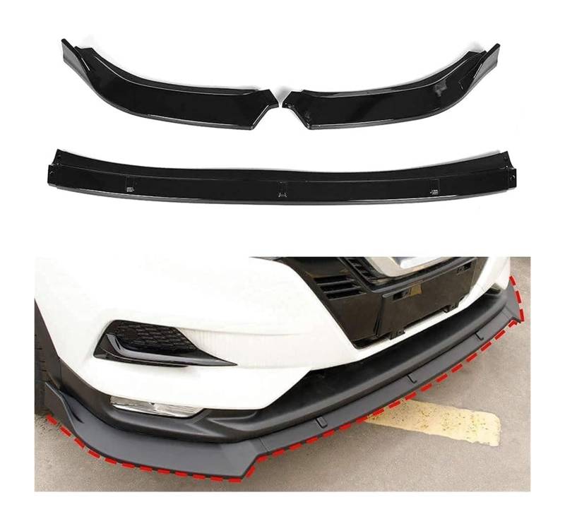 Frontspoiler Lippe Für Qashqai 2019-2020 Frontschürze Lippe Kinn Spoiler Carbon Look Front Diffusor Diffusor Glossblack Auto Front Spoiler(Glossblack) von QMTVFSRH