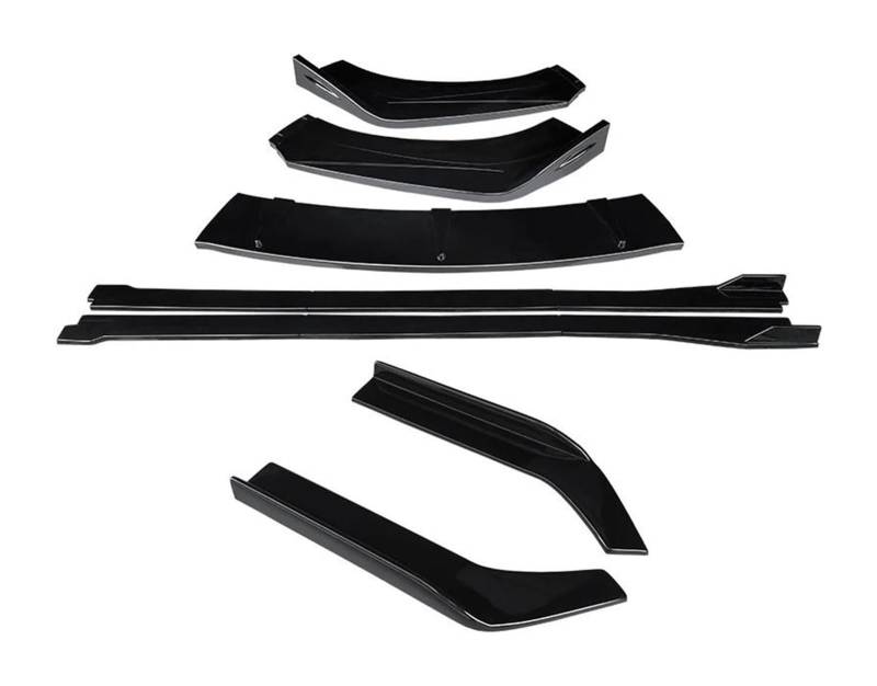 Frontspoiler Lippe Für VW Für p&assat B7 2011-2015 Vordere Stoßstange Lip Body Kit Kinn Spoiler Schutz Seitenschweller Erweiterungen Hinten Wrap Winkel Seite Schritt Rock(Gloss Black) von QMTVFSRH