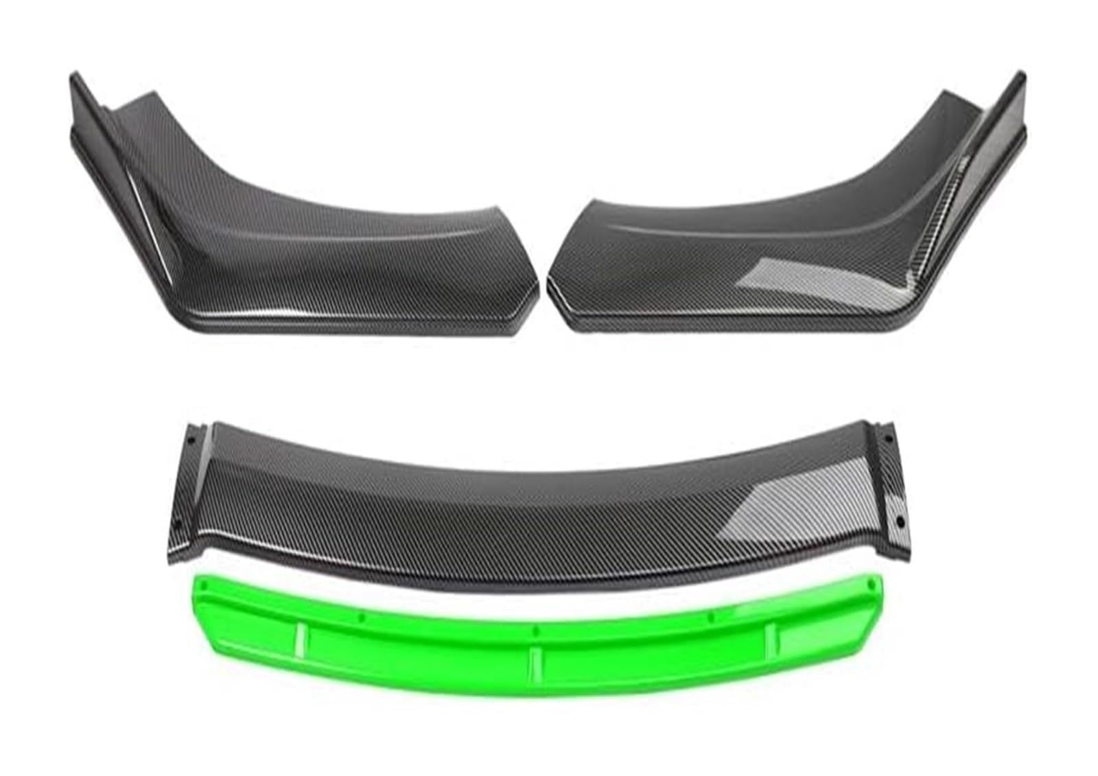 Frontspoiler Lippe Universal Front Bumper Spoiler Lippen Auto Stoßstange Lip Schutz Kinn Diffusor Body Kits Auto Externes Zubehör(Carbon with green) von QMTVFSRH