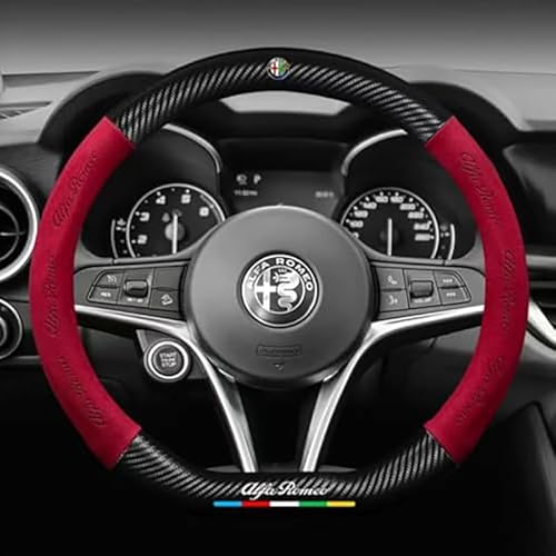 Auto Lenkradbezug,für Alfa Romeo 4C 2017-2023 Anti Rutsch Atmungsaktiv Schweißab lenkradhülle,bequem gewebe,Auto Innenraum zubehör,C von QOCVZXTI