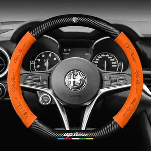 Auto Lenkradbezug,für Alfa Romeo 4C Facelift 2017-2023 Anti Rutsch Atmungsaktiv Schweißab lenkradhülle,bequem gewebe,Auto Innenraum zubehör,E von QOCVZXTI