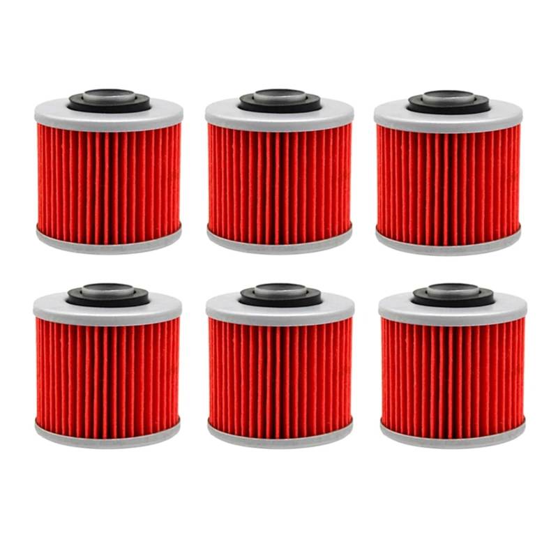 Motorrad Ölfilter for BT1100 BULLDOG 1063 2002-2006 XV1100 V/IRA-GO XV125S XV250S YFM700R RAPTOR SE XVS650 Zubehör(6 Pieces) von QOFBRYXLV