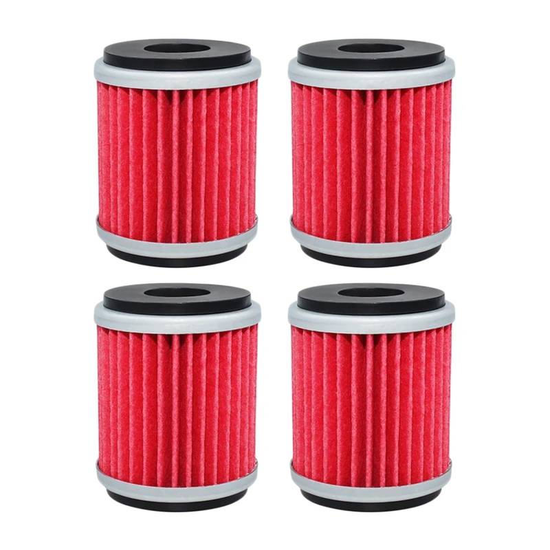 Motorrad-Ölfilter for MT125 YZF R125 R15 VP125 YP125 Xmax XG250 XT250 YBR250 CZD300 T110 Crypton Tricity 292(4pcs-red) von QOFBRYXLV