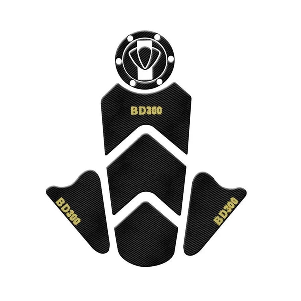 Motorrad Tank Pad Aufkleber Pad Für Benda BD300 BD 300 Motorrad Anti Slip Heizöl Tank Pad Schutz Seite Knie Grip Aufkleber Dekoration Aufkleber Pad von QOFYCNSKGF