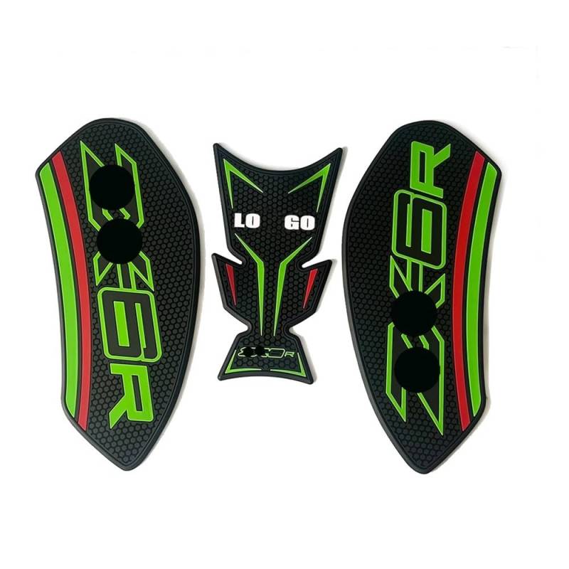 Motorrad Tank Pad Aufkleber Pad Für Kawasaki Für NI&NJA ZX6R ZX-6R 2024- Motorrad Aufkleber Anti Slip Kraftstoff Tank Pad Seite Gas Knie Grip Traktion Pads von QOFYCNSKGF