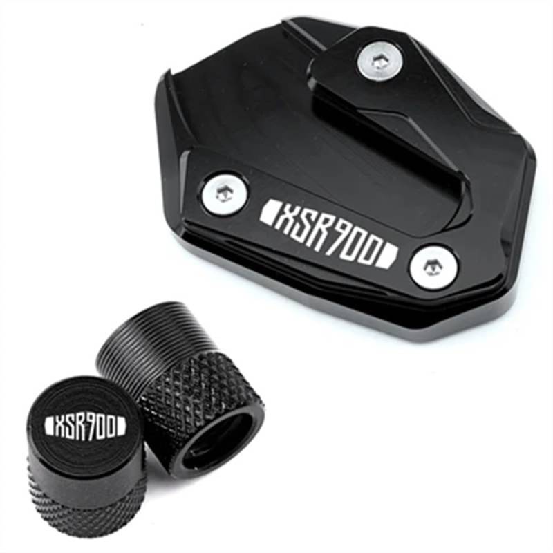 Seitenständer Platte XSR900 Zubehör Motorrad Kickstand Fuß Seitenständer Vergrößerer Pad & Reifen Ventilkappe Für Yam&aha XSR900 XSR Xsr 900 2014-2024 von QOPUYNH