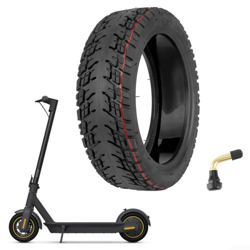 10 Zoll Off-Road Tubeless Reifen, 10x2.50-6.5 Elektroroller Tubeless Reifen Rutschfest Pannensicher, Rugged Anti-Schock Elektroroller Zubehör von QOXEZY