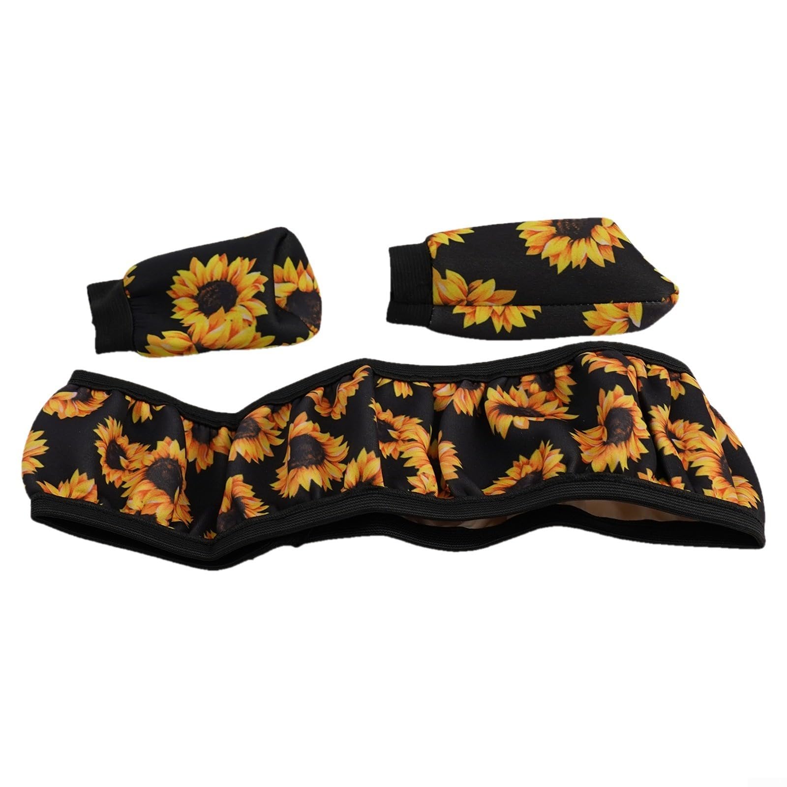 Bequemes und atmungsaktives Material mit Sonnenblumen-Aufdruck von QOXEZY