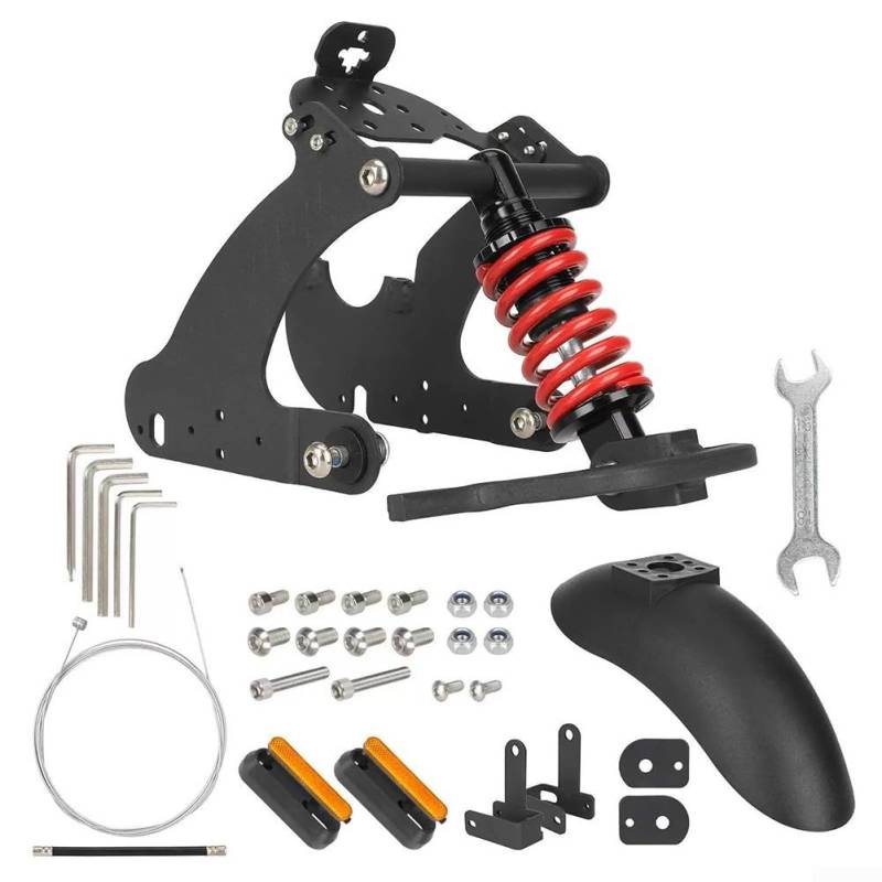 Hinterradaufhängung Upgrade-Kit für Niu KQi2 KQi3 Elektro-Kick-Scooter, minimierte Geräusche und Vibrationen, Rot von QOXEZY