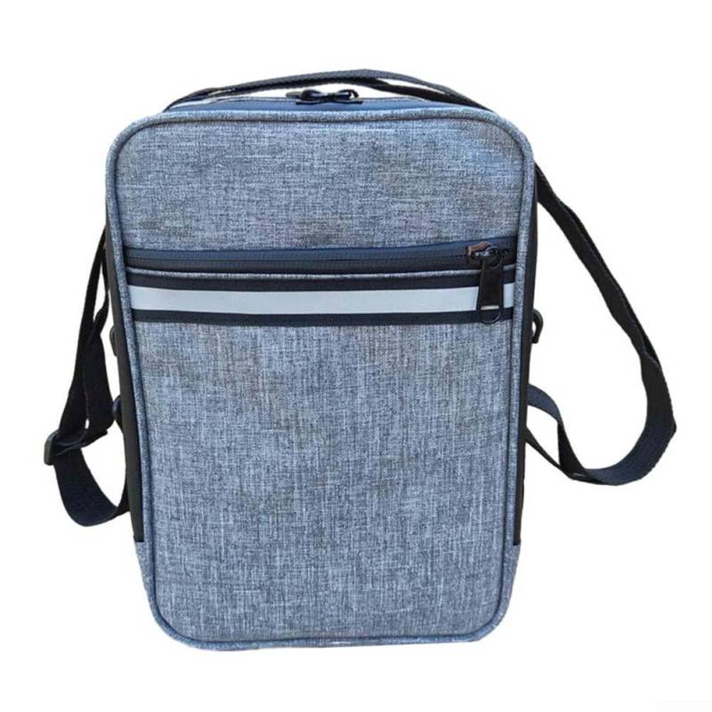 QOXEZY Nylon Fahrradsatteltasche, Untersitzaufbewahrung, Hinterradtasche für Fahrräder, reflektierendes Streifen-Design (Grau) von QOXEZY