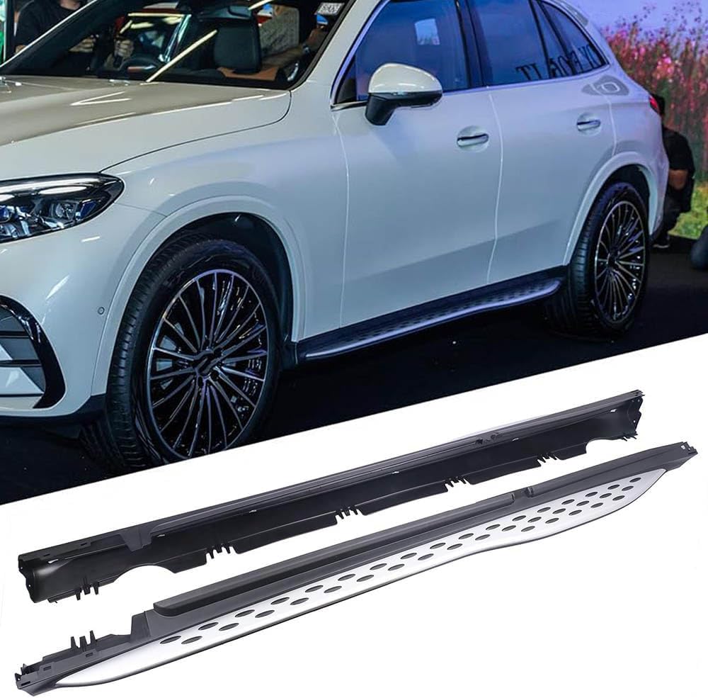 Auto Trittbretter Seitenschweller für Benz GLC SUV carrozzeria X254 2023+, Auto Seitenschweller Anticrash Seitentrittleistenpedale, Auto Seitenschürze Seitenrock Body Kit von QPDDFG