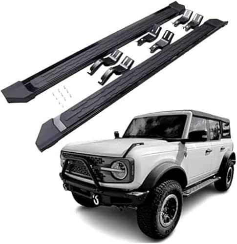 Auto Trittbretter Seitenschweller für Ford Bronco 4Door 2021 2022 2023, Auto Seitenschweller Anticrash Seitentrittleistenpedale, Auto Seitenschürze Seitenrock Body Kit von QPDDFG