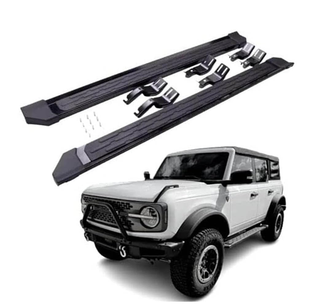 Auto Trittbretter Seitenschweller für Ford Bronco 4Door 2021 2022 2023, Auto Seitenschweller Anticrash Seitentrittleistenpedale, Auto Seitenschürze Seitenrock Body Kit von QPDDFG