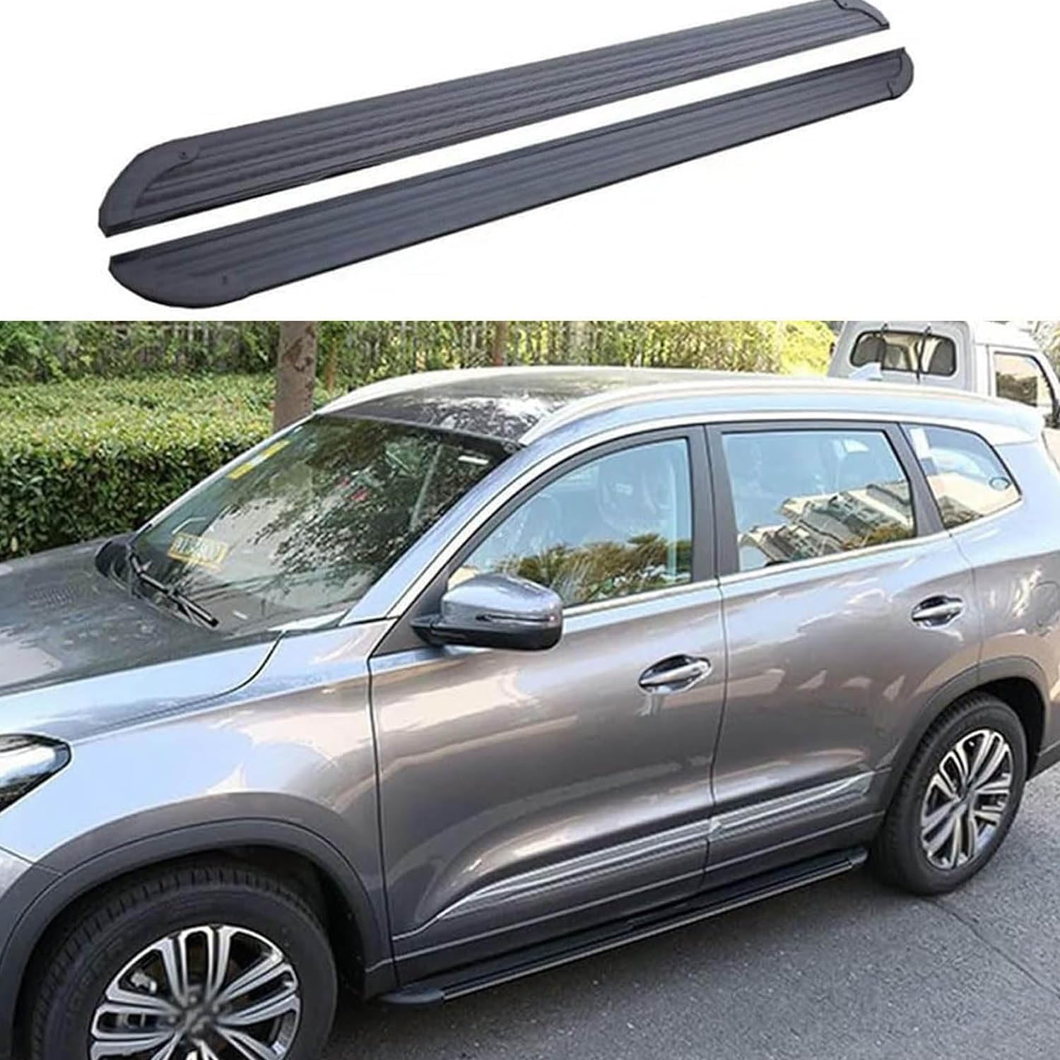 Auto Trittbretter Seitenschweller für Hyundai Santa Fe 2019-2023, Auto Seitenschweller Anticrash Seitentrittleistenpedale, Auto Seitenschürze Seitenrock Body Kit von QPDDFG