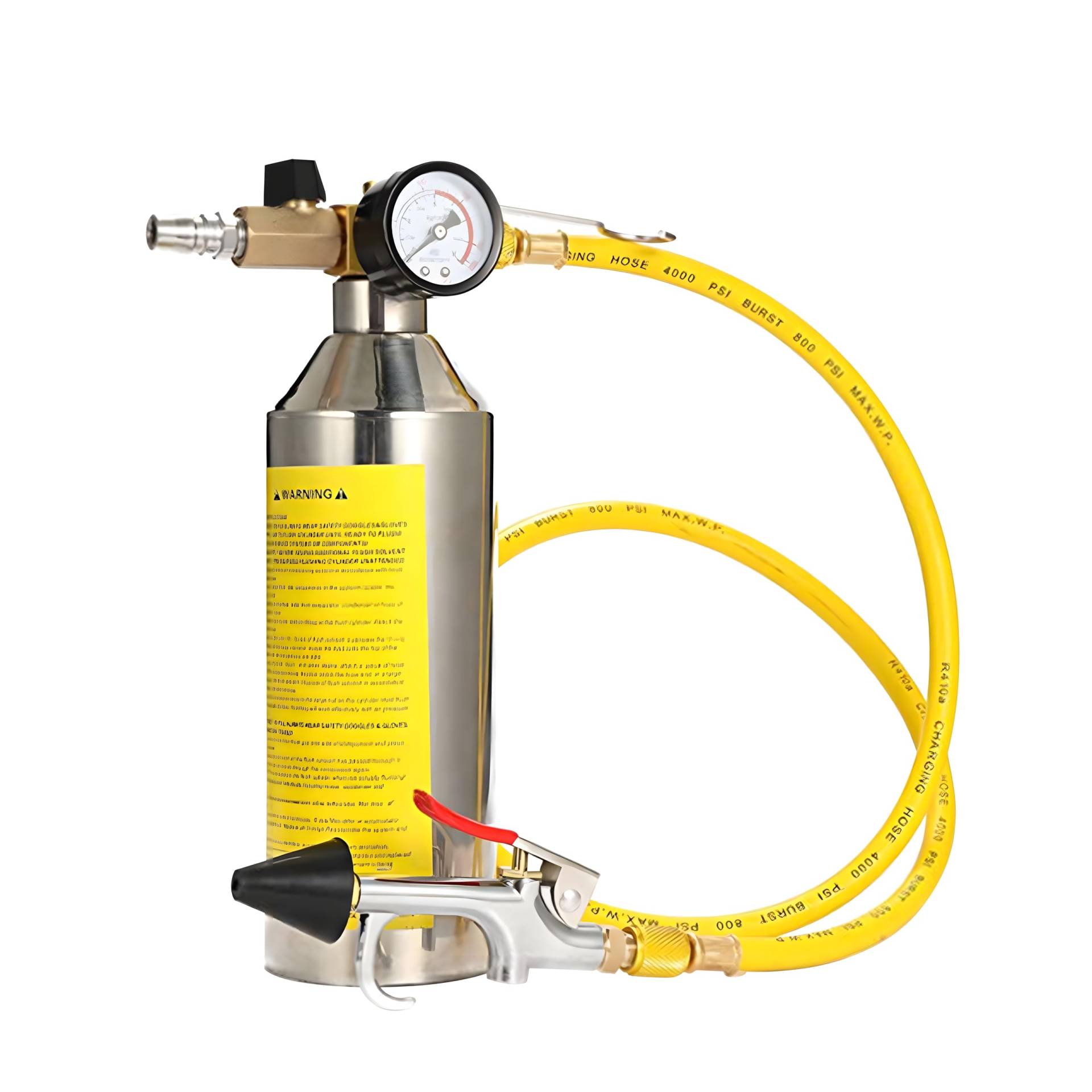 AC-Spülset,Auto-Klimaanlagen-Rohrreinigungsflasche, Spülkanister-Reinigungswerkzeug zur Reinigung von HVAC-Rohrleitungen,R134A,R12,R22,R404,R410A,mit 220PSI-Messgerät, Luftstopfen-Anschlüssen&Schlauch von QPKING