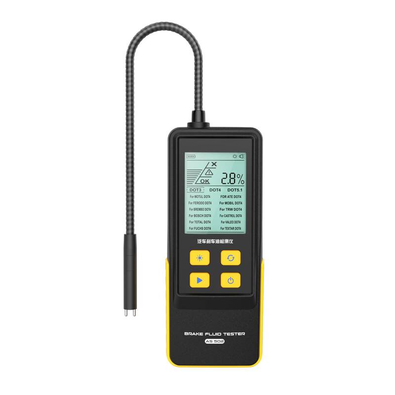 Bremsflüssigkeitstester AS502 Bremsöltester Öltester für Kfz-Bremssysteme Hochpräzise Ölfeuchtigkeits- und Wassererkennung mit 2,8-Zoll-Display und akustischem Alarm für DOT-3, DOT-4, DOT-5.1 von QPKING