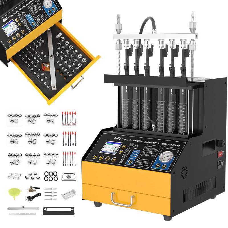 GDI, EFI, FSI Kraftstoffeinspritzdüsen-Reiniger Tester CT500 6 Zylinder Kraftstoffeinspritzsysteme Reiniger Tester für Puls kontinuierlich breiter Puls-Einspritztest 110/220V von QPKING