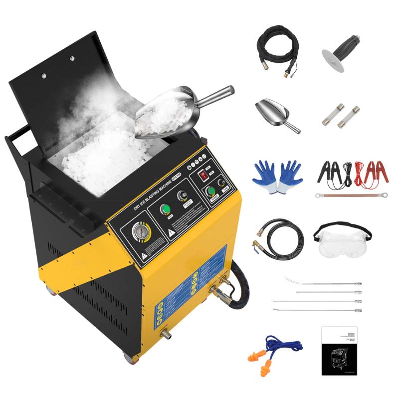 Pellet-Trockeneis-Blaster, Trockeneisstrahlen-Reinigungsmaschine, Trockeneis-Blaster-Reinigung, Trockeneis-Strahlreiniger, Trockeneisstrahlen 110V/220V für Industrie, Automobil, Medizin usw. Felder von QPKING