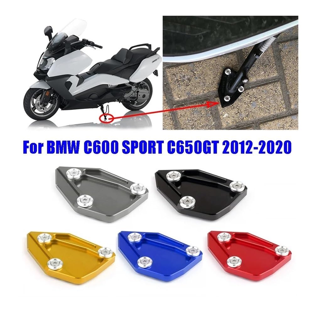 QPKRVUWS Motorrad Kickstand Für BM&W C600 Sport C650GT C 650 GT 650GT 2012-2020 Motorrad Zubehör Ständer Fuß Seite Stehen Verlängerung Pad Unterstützung Platte von QPKRVUWS