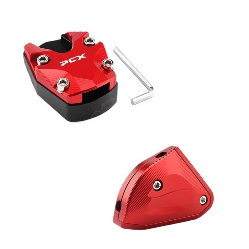 QPKRVUWS Motorrad Kickstand Für h&ond&a PCX 125 150 160 Motorrad Ständer Seite Stehen Verlängerung Enlarger Pad Hilfs Halterung Nicht-Slip Matte Enlarger Teile von QPKRVUWS