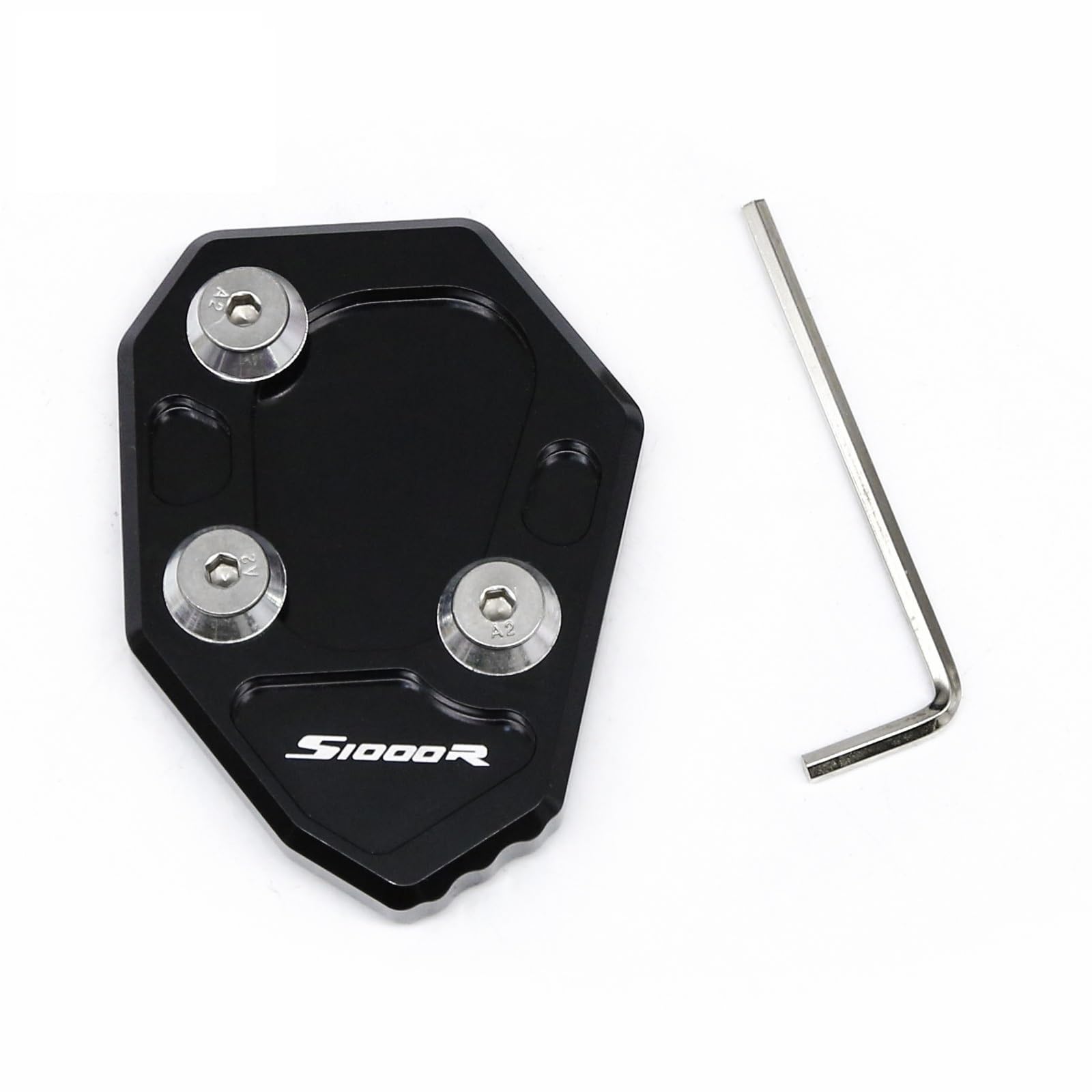 QPKRVUWS Motorrad Kickstand Motorrad Kickstand Seite Stehen Verlängerung Enlarger Extender Pad Platte FÜR BM&W S1000R S1000 S 1000 R 2010 2011 2012 2013 2014 von QPKRVUWS