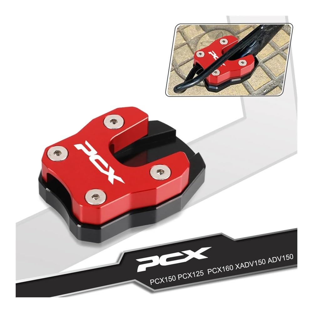 QPKRVUWS Motorrad Kickstand Motorrad Seite Stehen Pad Platte Für h&ond&a PCX160 PCX150 PCX125 PCX 125 150 160 2018-2022 Ständer Enlarger Unterstützung Verlängerung von QPKRVUWS