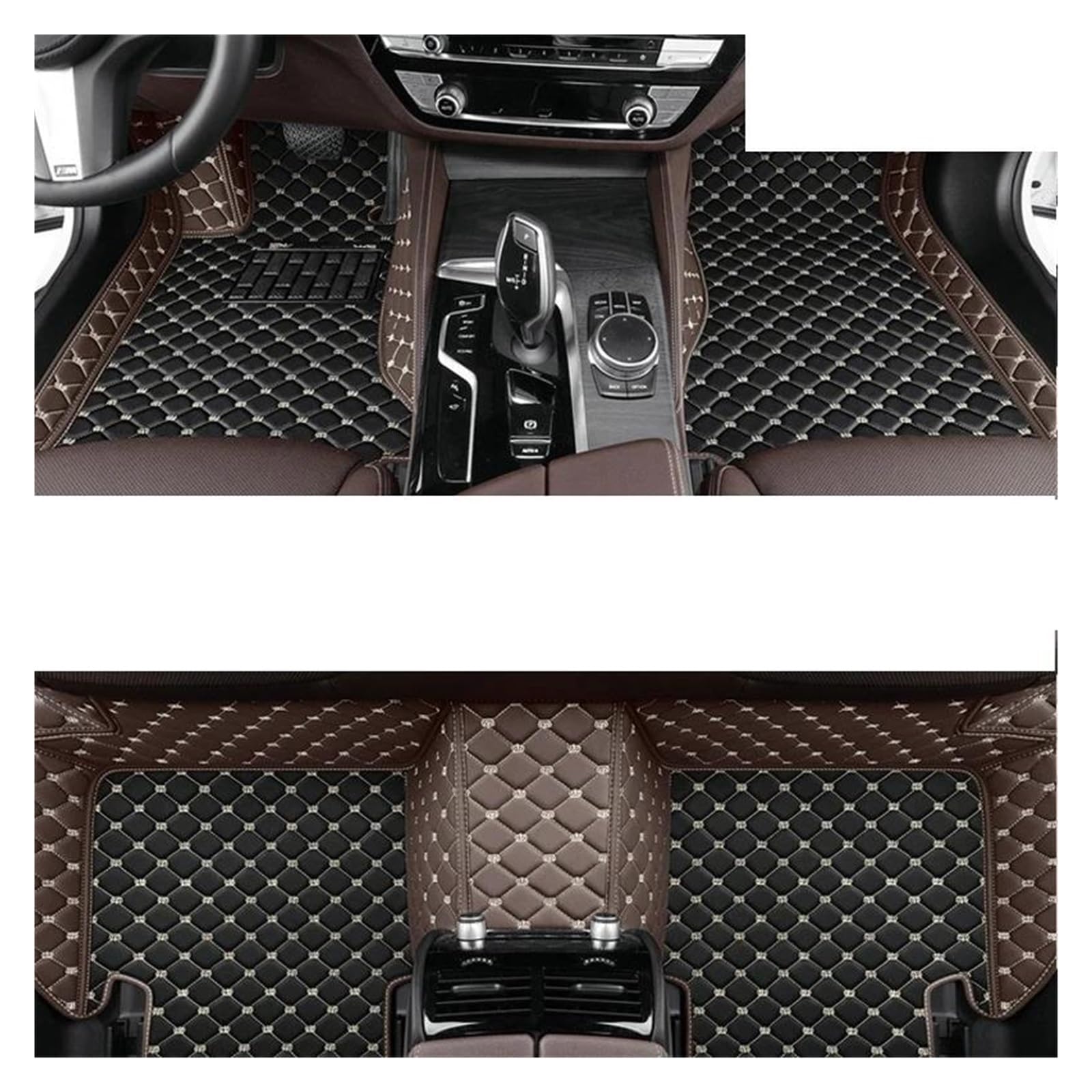 Autoteppiche Für Peugeot Für RCZ 2009-2015 Boden Pad Styling wasserdichte Auto Innen Zubehör Anti-fouling Boden Matte Autofußmatten(Black with Coffee,LHD) von QPRPWHZI