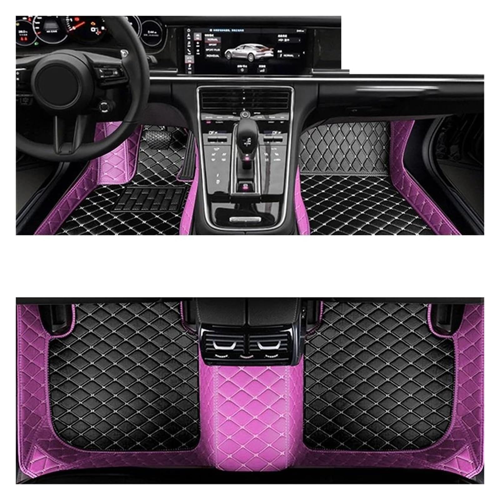 Autoteppiche Für Peugeot Für RCZ 2009-2015 Boden Pad Styling wasserdichte Auto Innen Zubehör Anti-fouling Boden Matte Autofußmatten(Black withpurple,LHD) von QPRPWHZI