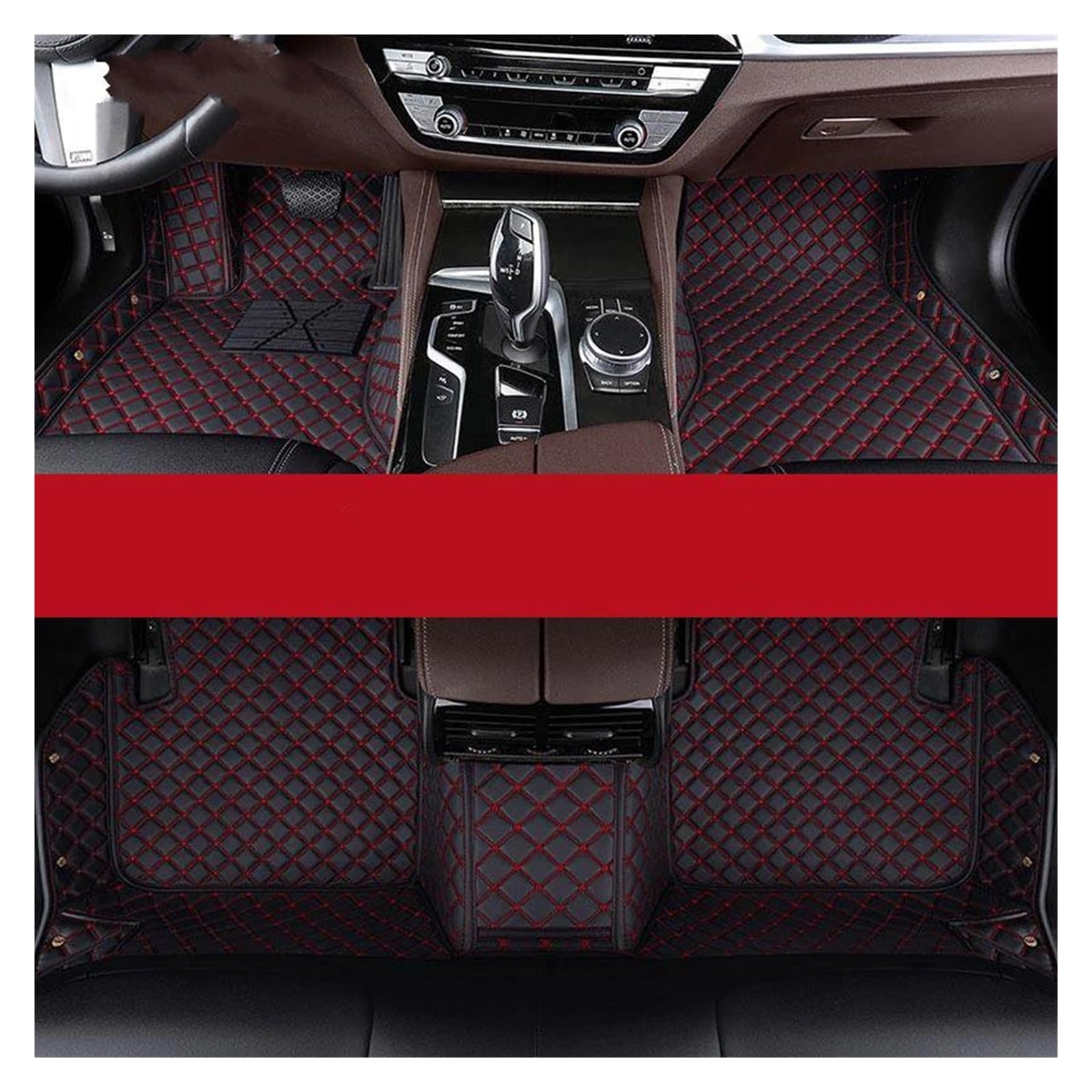 Autoteppiche LHD Für Benz Für GLC Für X253 Für GLC-Coupe Für C253 2015-2023 Auto Fußmatten Zubehör Auto Interior Styling Autofußmatten(Black-red) von QPRPWHZI