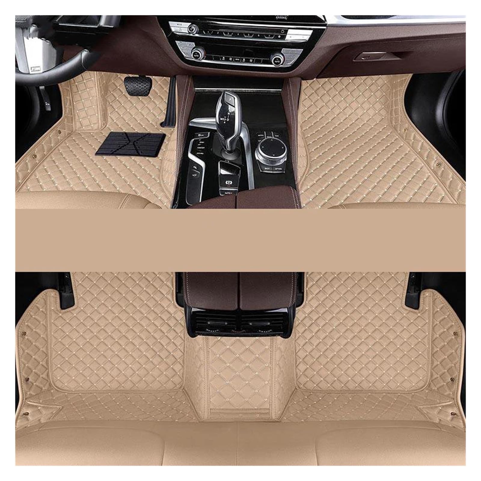 Autoteppiche LHD Für Benz Für SL 2013-2017 2018 2019 2020 2021 2022 2023 Auto Zubehör wasserdichte Auto Innen Styling Autofußmatten(Beige) von QPRPWHZI