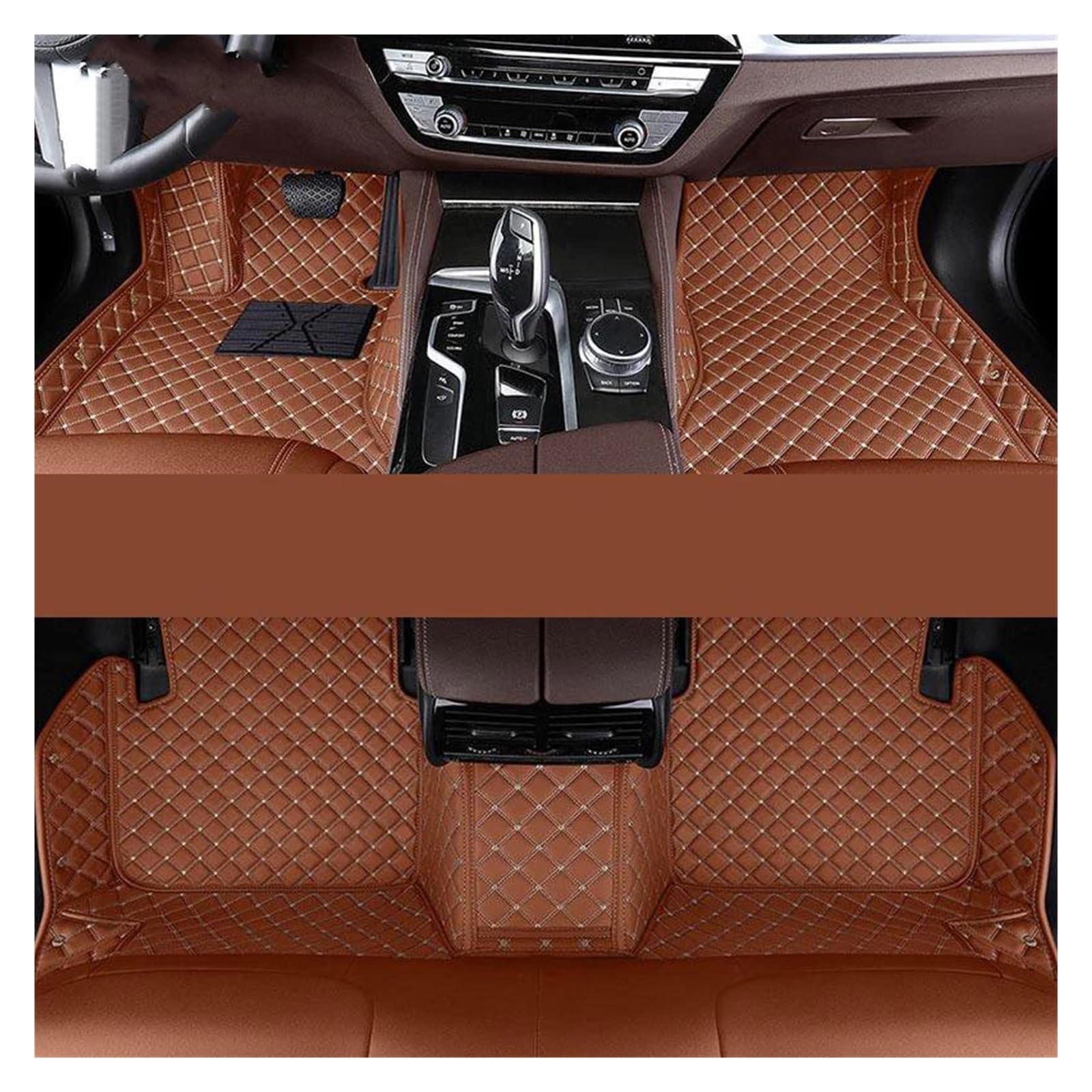 Autoteppiche LHD Für Benz Für SL 2013-2017 2018 2019 2020 2021 2022 2023 Auto Zubehör wasserdichte Auto Innen Styling Autofußmatten(Brown) von QPRPWHZI