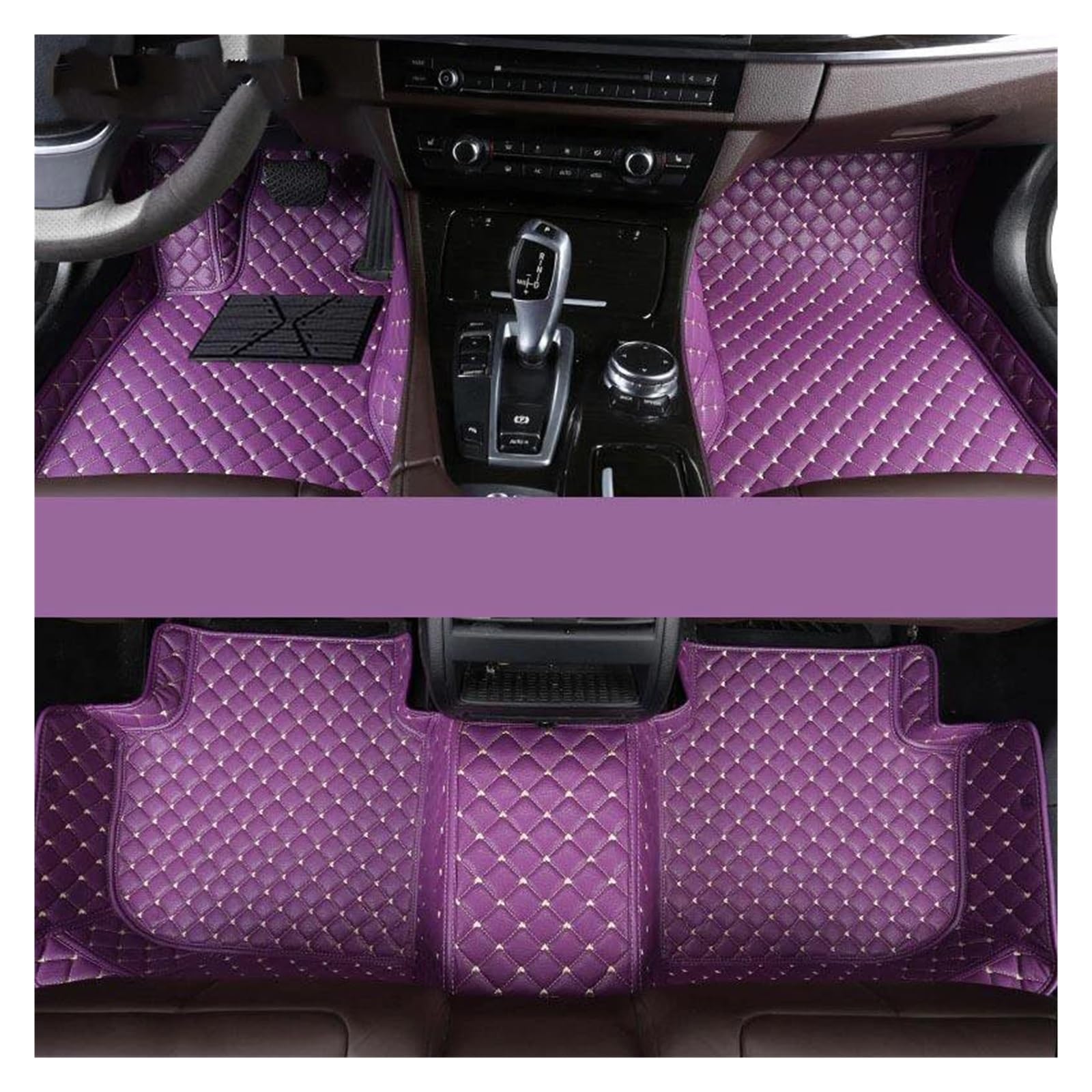 Autoteppiche LHD Für Benz Für SL 2013-2017 2018 2019 2020 2021 2022 2023 Auto Zubehör wasserdichte Auto Innen Styling Autofußmatten(Purple) von QPRPWHZI