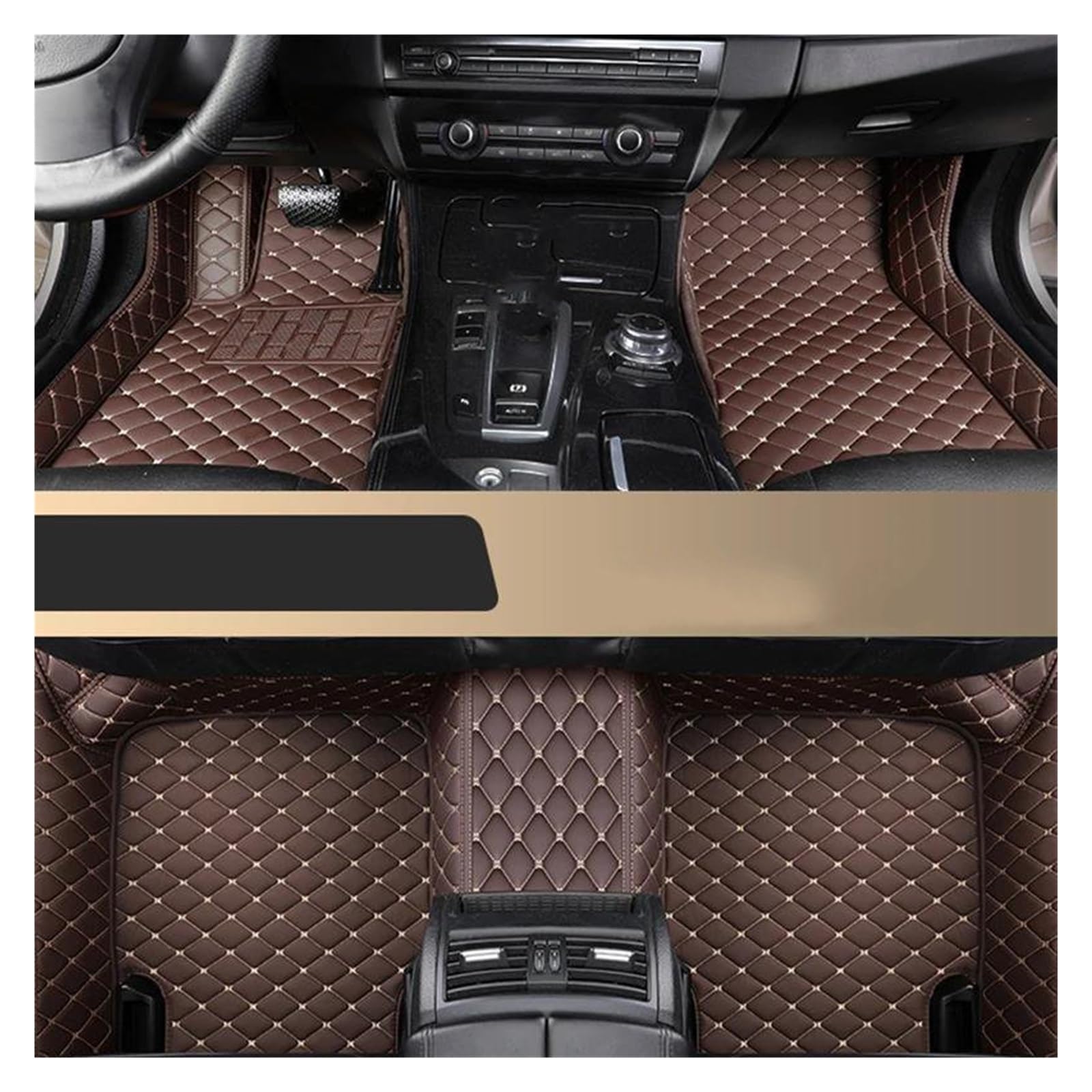 Autoteppiche LHD Für Chevy Für Optra Auto Fußmatten Leder Teppich Auto Zubehör Autofußmatten(Brown) von QPRPWHZI