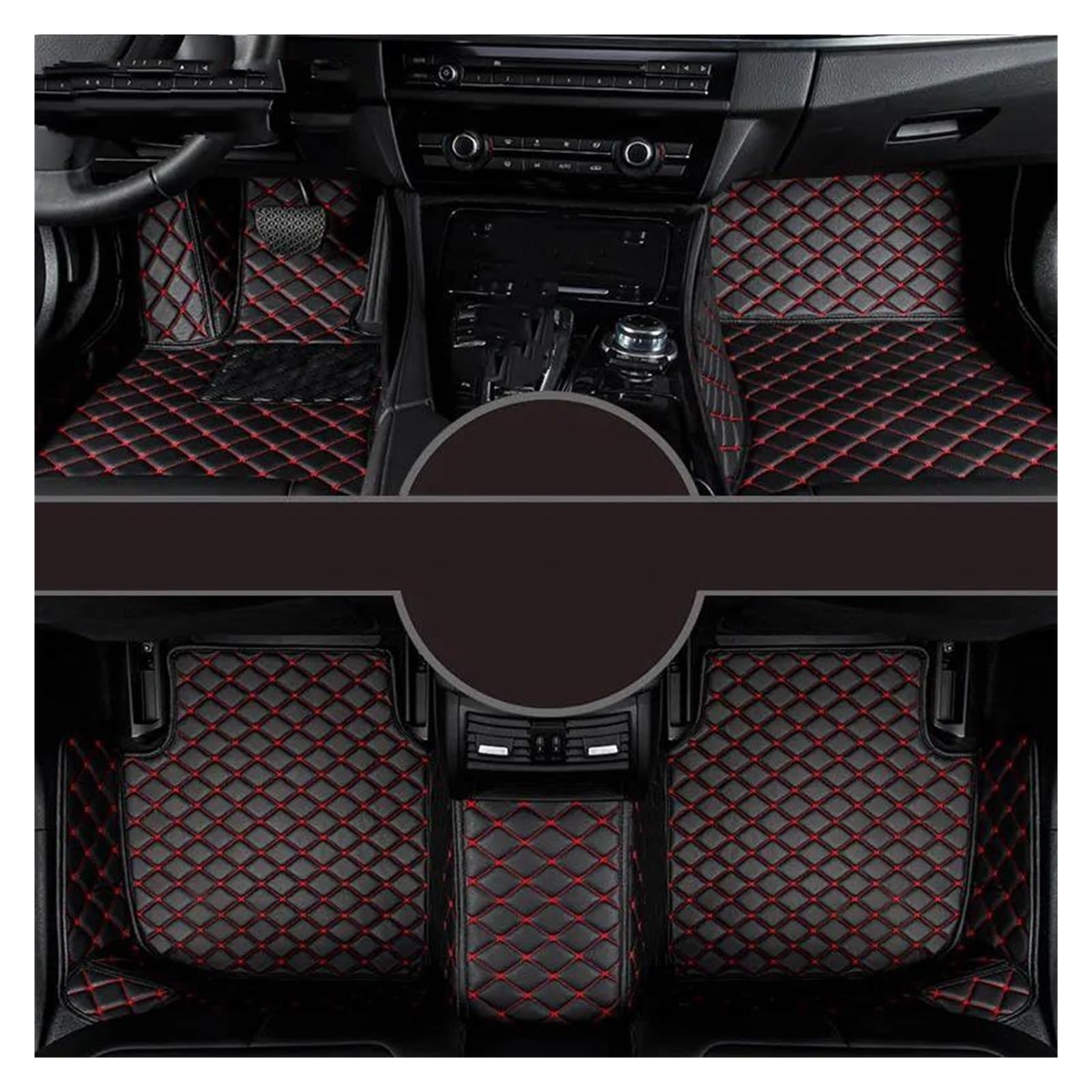 Autoteppiche LHD Für Für Cooper Für R56 2004 2005 2006 2007-2013 Teppiche Zubehör Auto Interior Styling Autofußmatten(Black Red) von QPRPWHZI