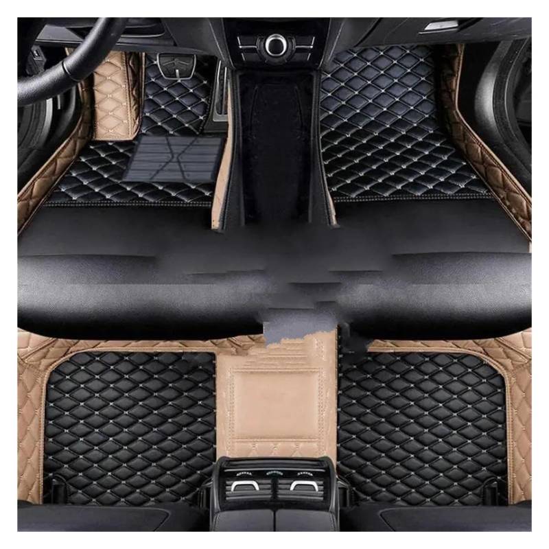 Autoteppiche LHD Für Kia Für EV9 2022 2023 Innen Zubehör Leder Auto Boden Matte Interior Styling Autofußmatten(Black Beige) von QPRPWHZI