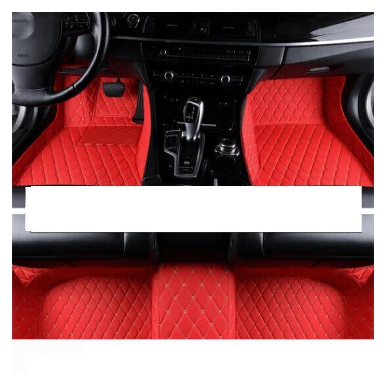 QPRPWHZI Autoteppiche Für Hyundai Für Elantra 2016 2017 2018 2019 2020 2021 2022 2023 Leder Antifouling Innenteil Autozubehör Autofußmatten(Red,LHD) von QPRPWHZI