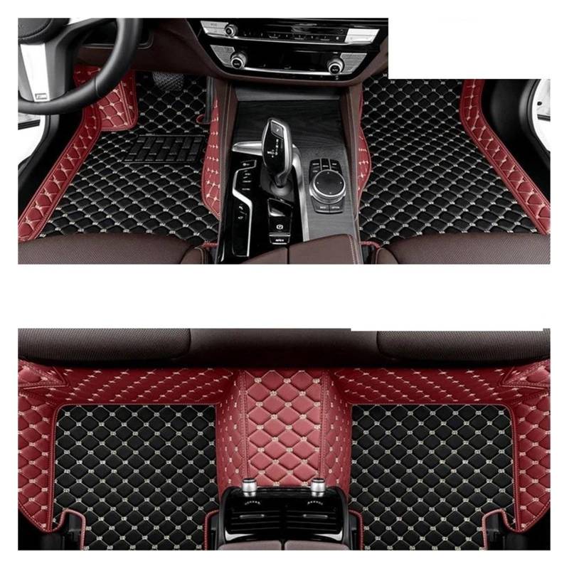 QPRPWHZI Autoteppiche Für Peugeot 301 2014 Auto Interior Styling Teppiche Fuß Pads Innen Zubehör Autofußmatten(Black Wine red,LHD) von QPRPWHZI