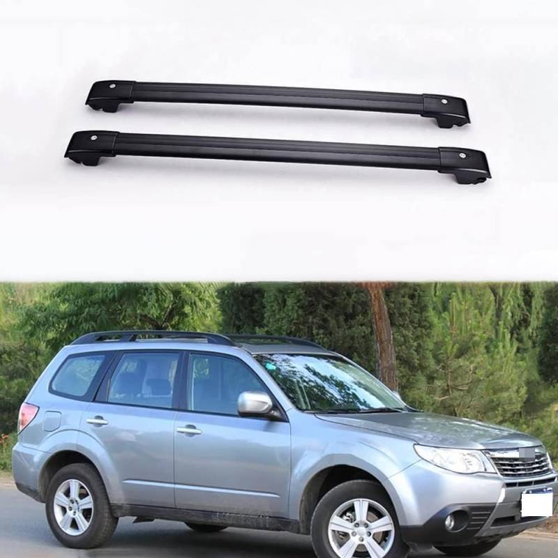 QQLADY 2 Stück Auto Dachträger für Subaru Forester (SH SJ) 2008-2012, Querträger Top Dachgepäckträger, Auto Dachreling Rack Gepäck Träger Bars Querträger Dachfahrradträger Zubehör von QQLADY