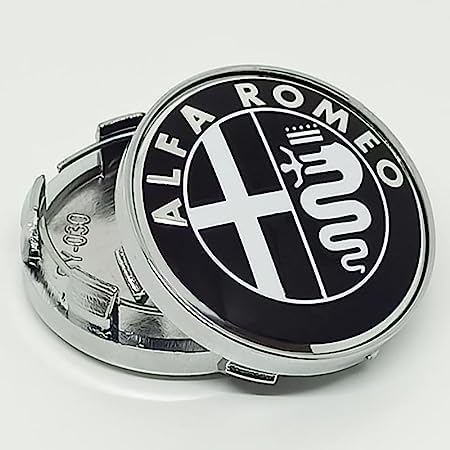 4 Stück Nabendeckel Radnabendeckel für Alfa Romeo Giulia 60mm, Nabenkappen mit Logo Radnabenkappen, Wasserdicht Staubdicht Anti Rost Felgendeckel, Auto Accessoires von QQLADY