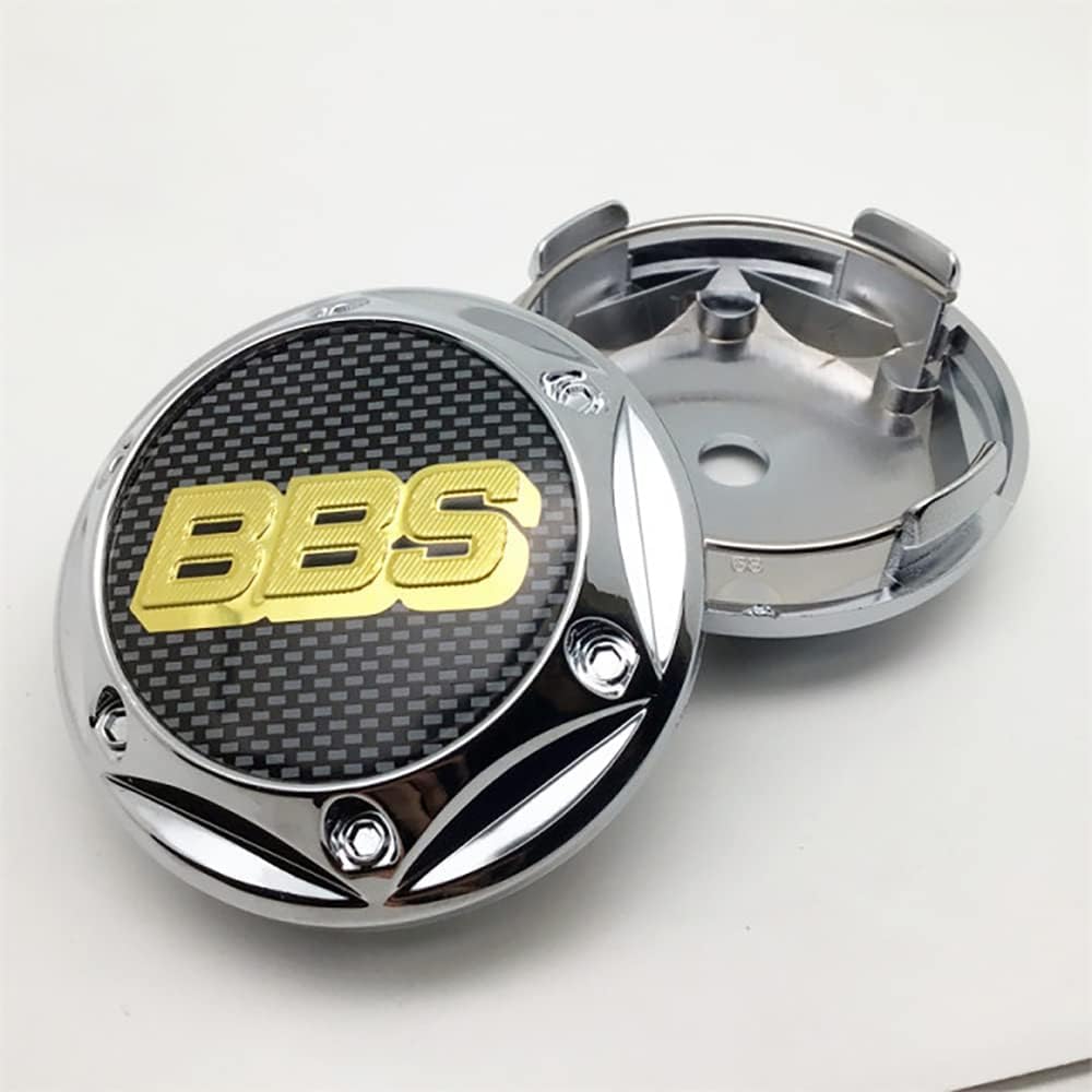 4 Stück Nabendeckel Radnabendeckel für BBS 68mm, Nabenkappen mit Logo Radnabenkappen, Wasserdicht Staubdicht Anti Rost Felgendeckel, Auto Accessoires,F von QQLADY