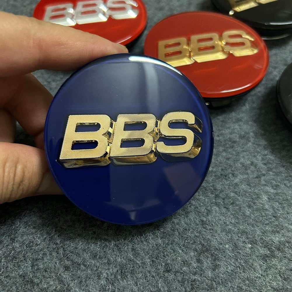 4 Stück Nabendeckel Radnabendeckel für BBS 70mm, Nabenkappen mit Logo Radnabenkappen, Wasserdicht Staubdicht Anti Rost Felgendeckel, Auto Accessoires,B von QQLADY