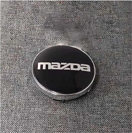 4 Stück Nabendeckel Radnabendeckel für Mazda 56mm, Nabenkappen mit Logo Radnabenkappen, Wasserdicht Staubdicht Anti Rost Felgendeckel, Auto Accessoires,A Black von QQLADY