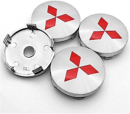 4 Stück Nabendeckel Radnabendeckel für Mitsubishi ASX Outlander Lancer Pajero Eclipse 60mm, Nabenkappen mit Logo Radnabenkappen, Wasserdicht Staubdicht Anti Rost Felgendeckel, Auto Accessoires von QQLADY